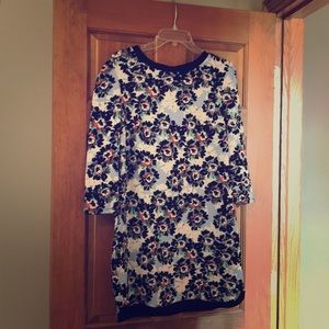 Floral dress. Knee length with 3/4 length sleeves